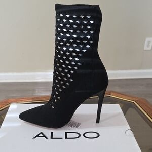 Aldo Elegant Black Heeled Boots